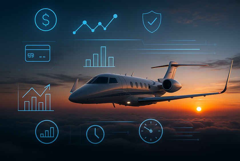 plane with icons